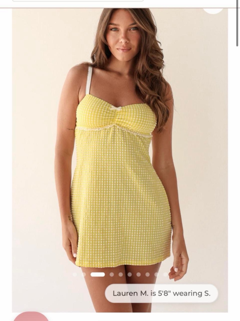 NWT Dipping Daisy’s Nicola  Yellow Gingham Babydoll Slip Dress